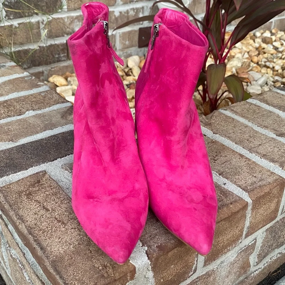 Sam Edelman Pink Suede Ankle Boots - Picture 8 of 9